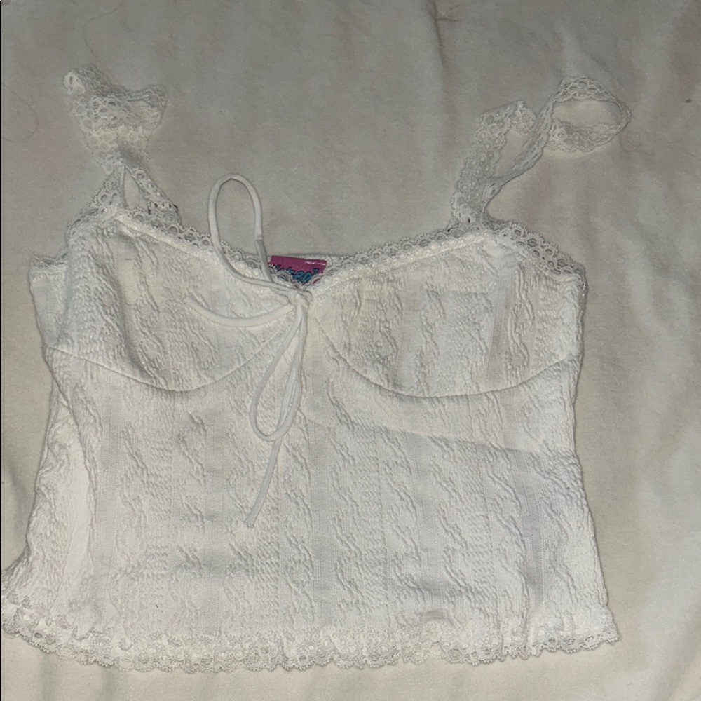 White Lace Crop Top